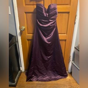 Strapless Royal Purple Prom Gown